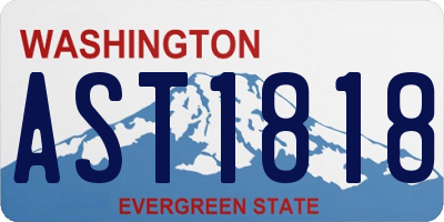 WA license plate AST1818