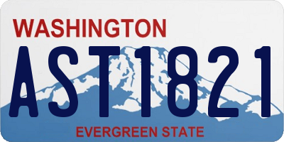 WA license plate AST1821