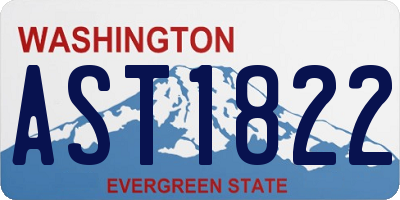 WA license plate AST1822
