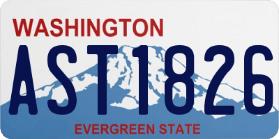 WA license plate AST1826