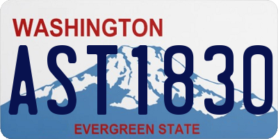 WA license plate AST1830