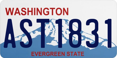 WA license plate AST1831