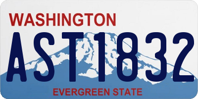 WA license plate AST1832