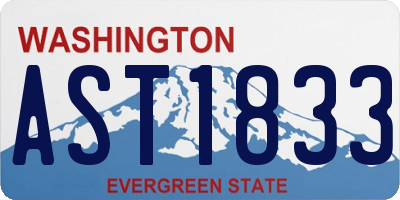 WA license plate AST1833