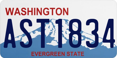 WA license plate AST1834