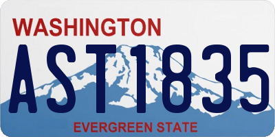 WA license plate AST1835