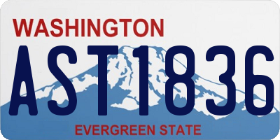 WA license plate AST1836