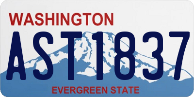 WA license plate AST1837