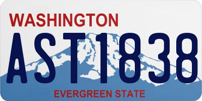WA license plate AST1838