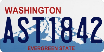 WA license plate AST1842