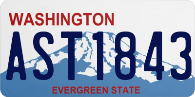 WA license plate AST1843