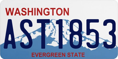 WA license plate AST1853
