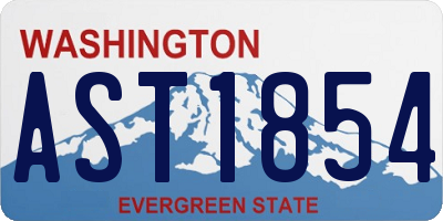 WA license plate AST1854