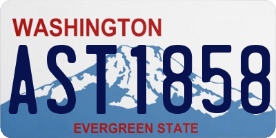 WA license plate AST1858