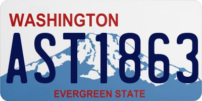 WA license plate AST1863