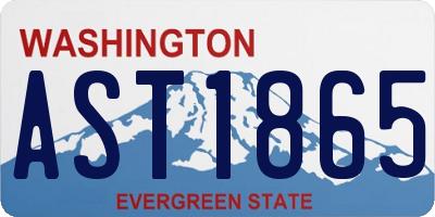 WA license plate AST1865