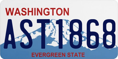 WA license plate AST1868