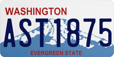WA license plate AST1875