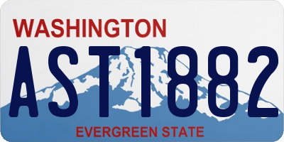 WA license plate AST1882