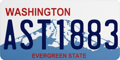 WA license plate AST1883