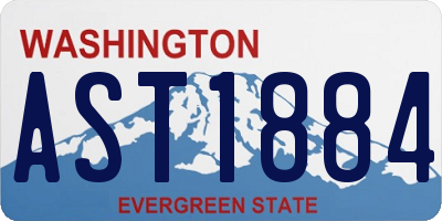 WA license plate AST1884