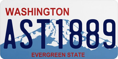 WA license plate AST1889