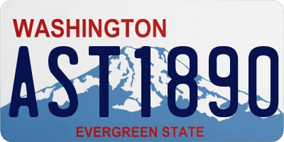 WA license plate AST1890