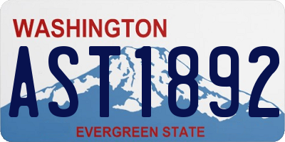 WA license plate AST1892