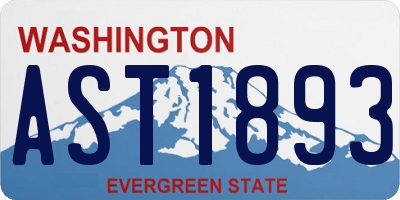 WA license plate AST1893