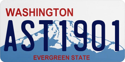 WA license plate AST1901