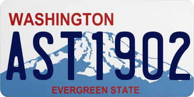 WA license plate AST1902