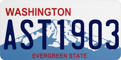 WA license plate AST1903