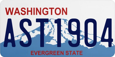 WA license plate AST1904