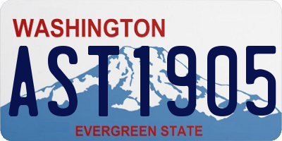 WA license plate AST1905