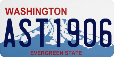 WA license plate AST1906