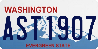 WA license plate AST1907