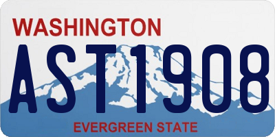WA license plate AST1908