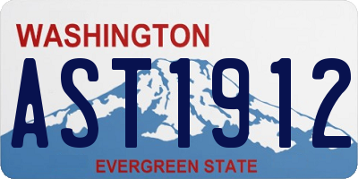 WA license plate AST1912