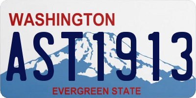 WA license plate AST1913