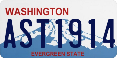 WA license plate AST1914