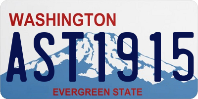 WA license plate AST1915