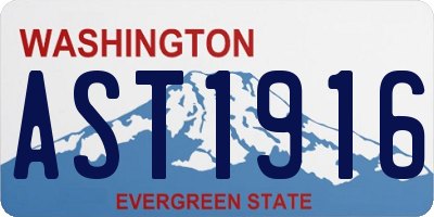 WA license plate AST1916