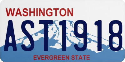 WA license plate AST1918