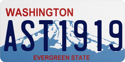 WA license plate AST1919