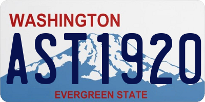 WA license plate AST1920