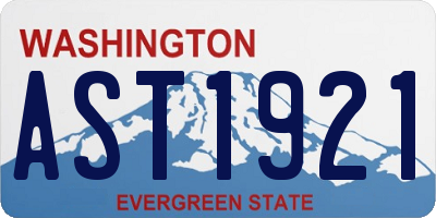 WA license plate AST1921