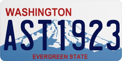 WA license plate AST1923