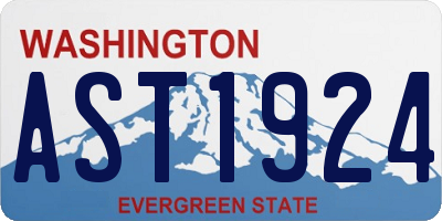 WA license plate AST1924