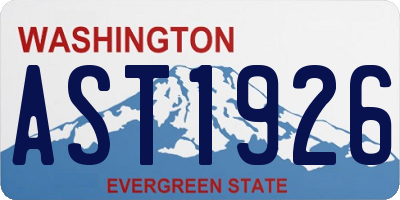 WA license plate AST1926