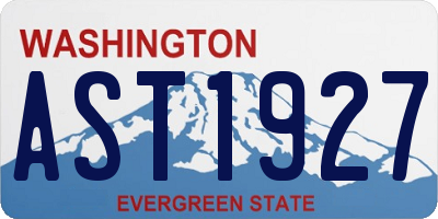 WA license plate AST1927